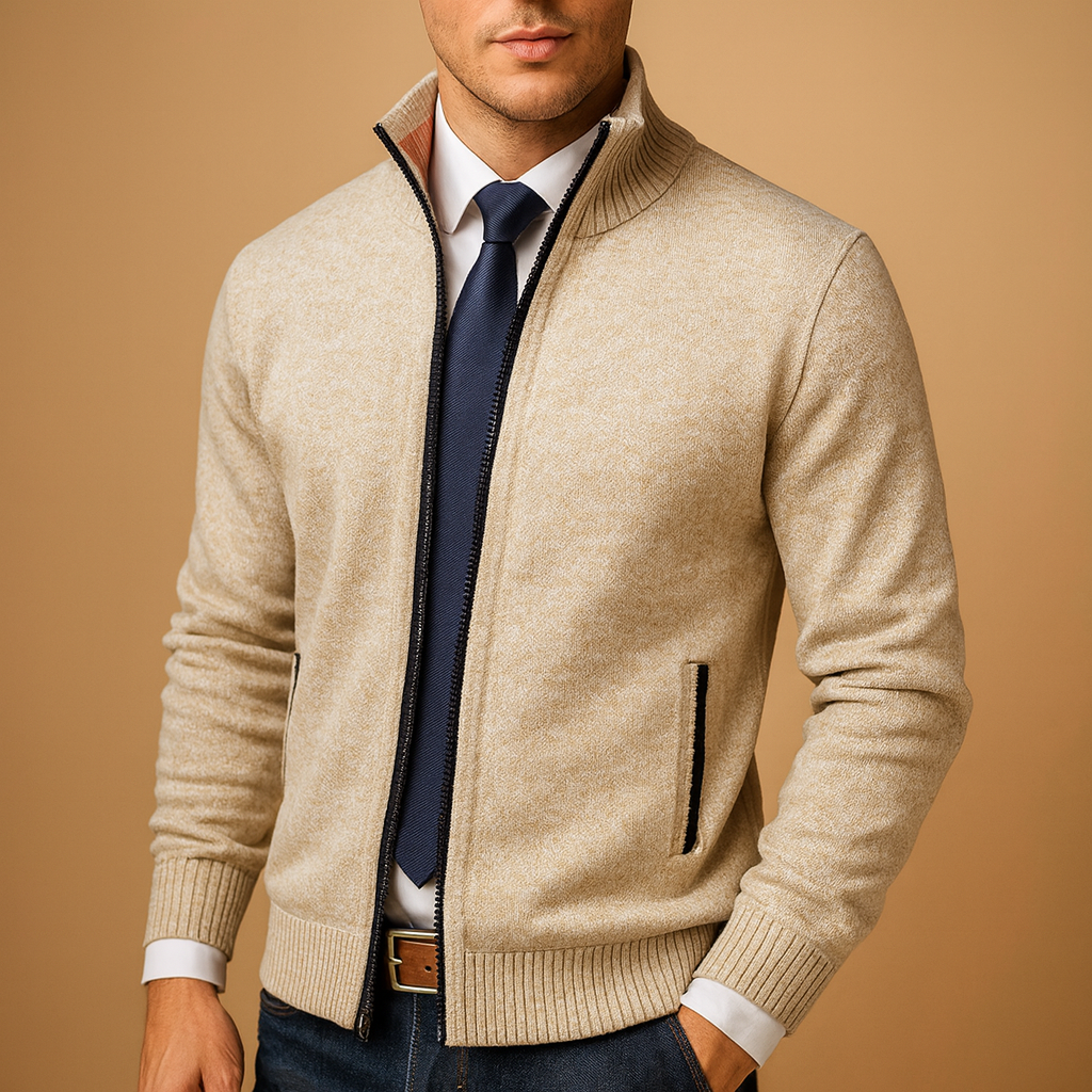 Herren Zip-Cardigan mit modernem Schnitt