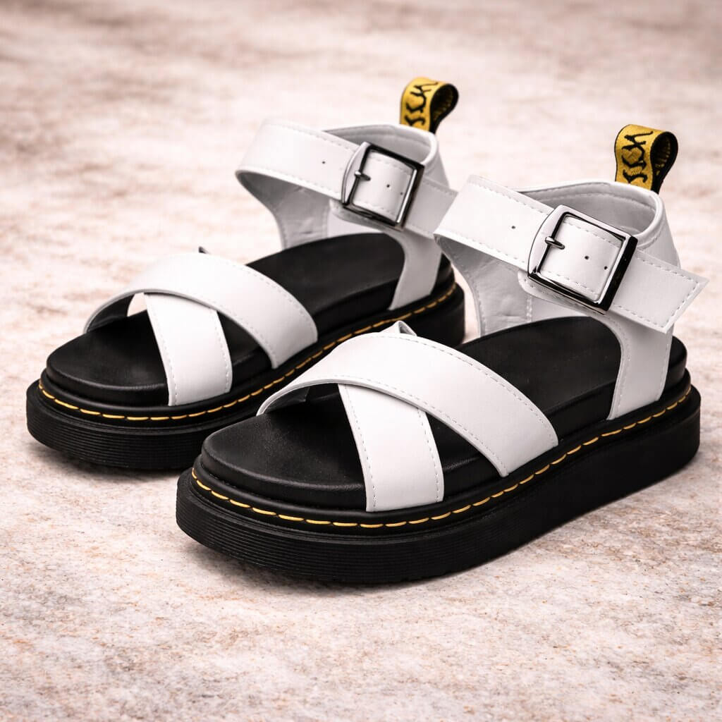 Orthopädische Plattform-Sandalen für Damen aus Leder | Ravellea