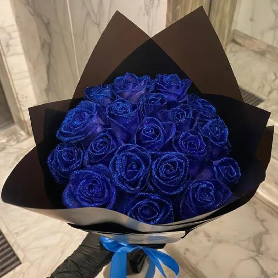 Rosa Glitzerrose Geschenkbox – Symbol ewiger Liebe