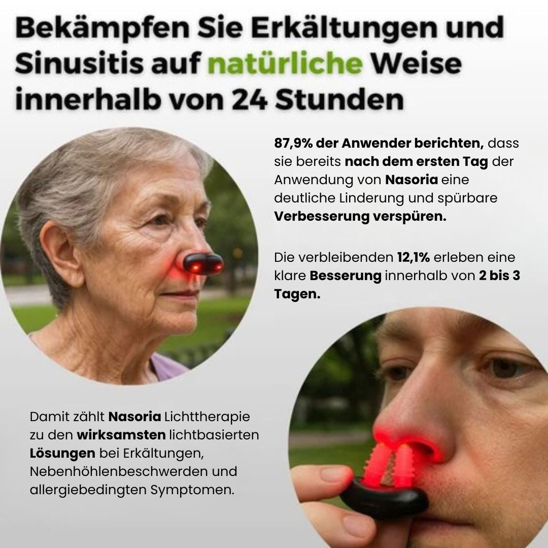 Rotes Licht Nasengerät | Lichttherapie Nase | Nasale Therapiegerät | Nasoria
