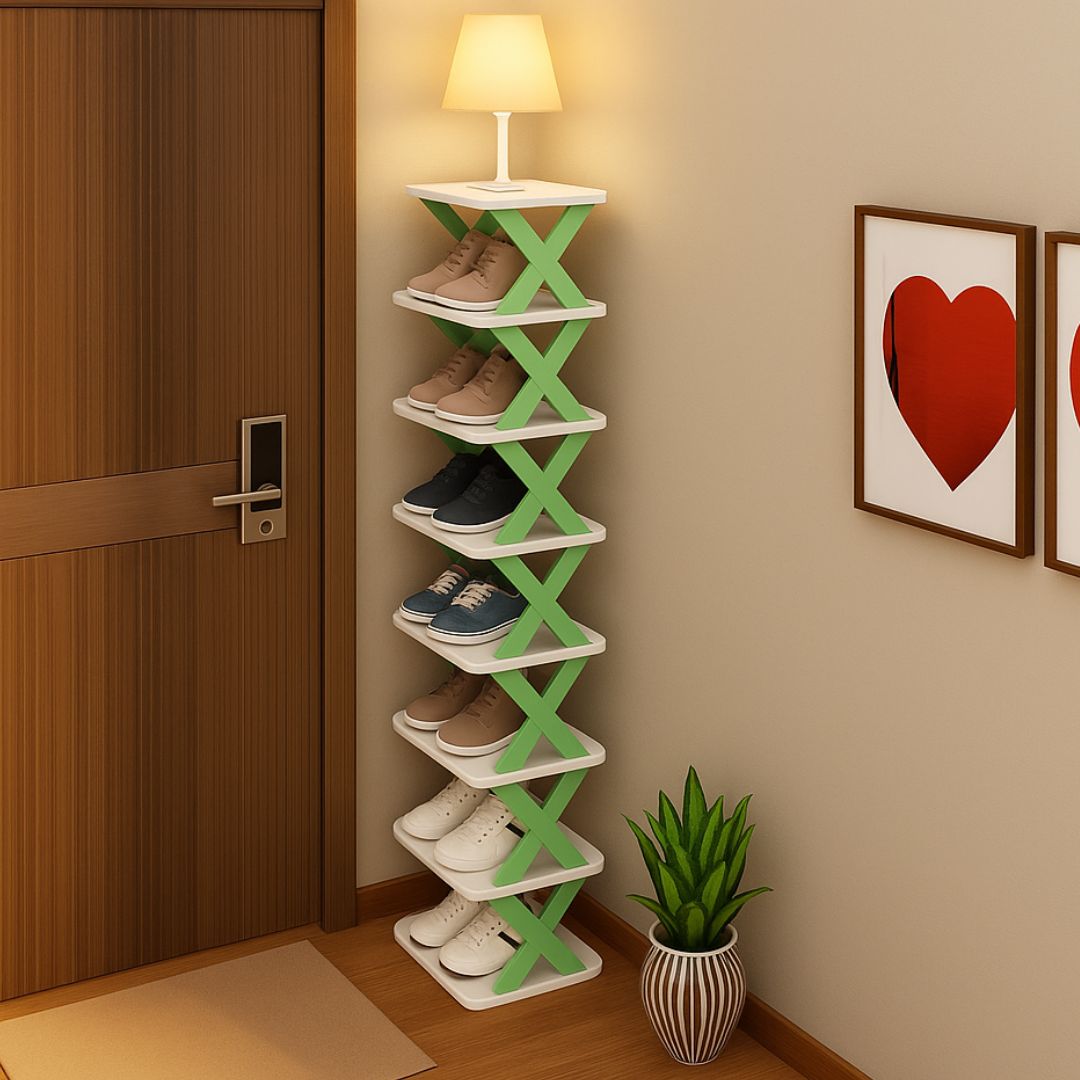 Schmaler Schuhregal | Schlanke Schuhaufbewahrung | Hoch und platzsparend | ShoeTower