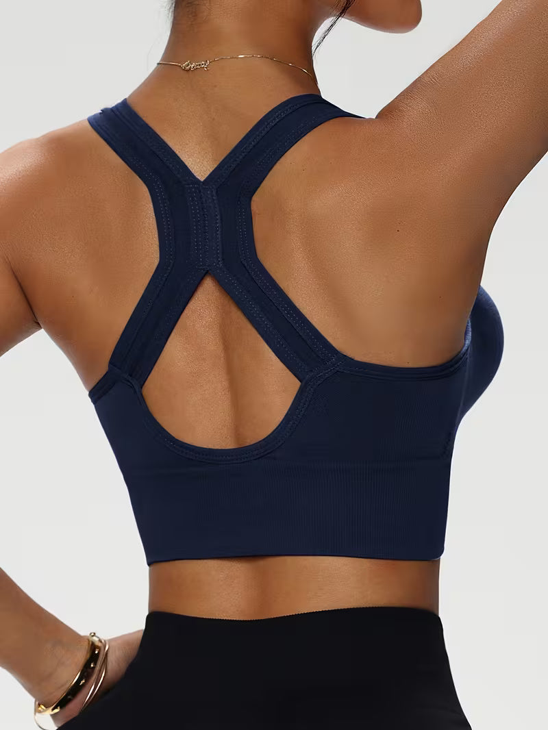Sport-BH mit Reißverschluss ohne Bügel für Damen | Push-Up-BH | Zentiva
