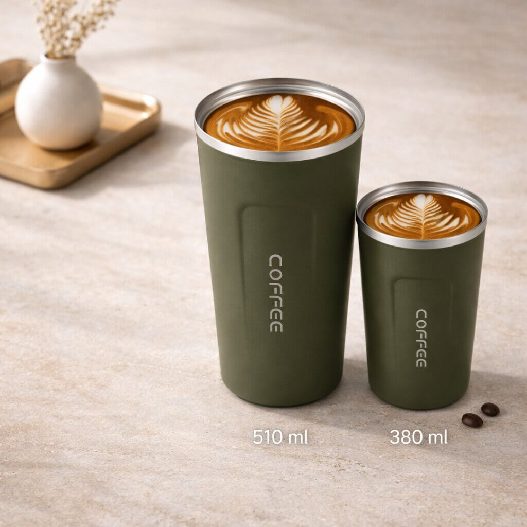 Thermobecher mit Temperaturanzeige | Smarter Trinkbecher aus Edelstahl | Themiora
